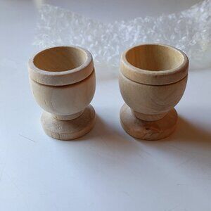 Tiny Wood Glasses New 1 1/2 In x 1 1/4 In